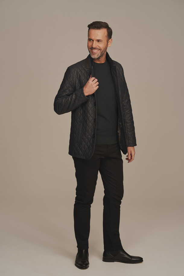 Men's quilted leather jacket